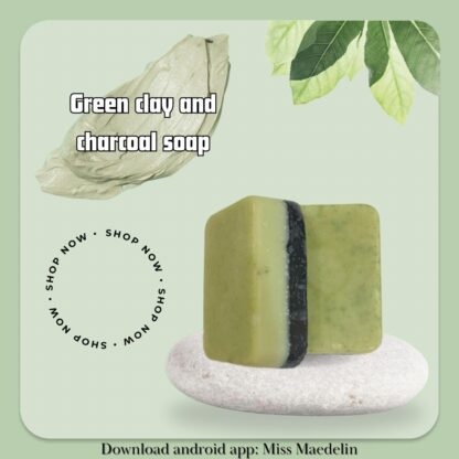 Green Clay & Charcoal Soap (80 gm) - Image 4