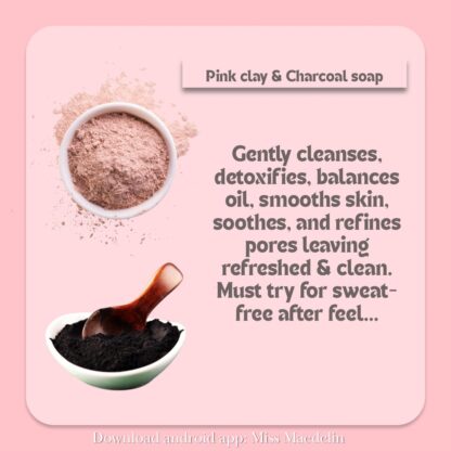 Pink Clay & Charcoal Soap (80 gm) - Image 2