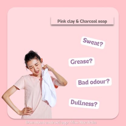Pink Clay & Charcoal Soap (80 gm) - Image 3
