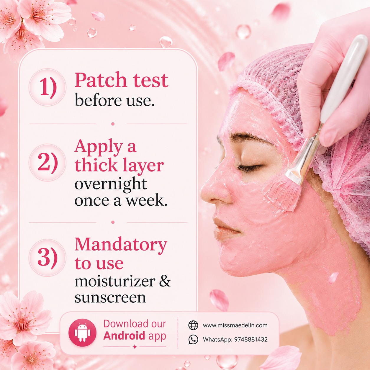 AHA Pink Overnight Gel Mask - Alpha Hydroxy Acids -50 gm - Image 3