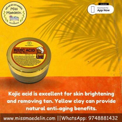 Kojic Acid Yellow Clay Masque (for face & body) 50gm - Image 3